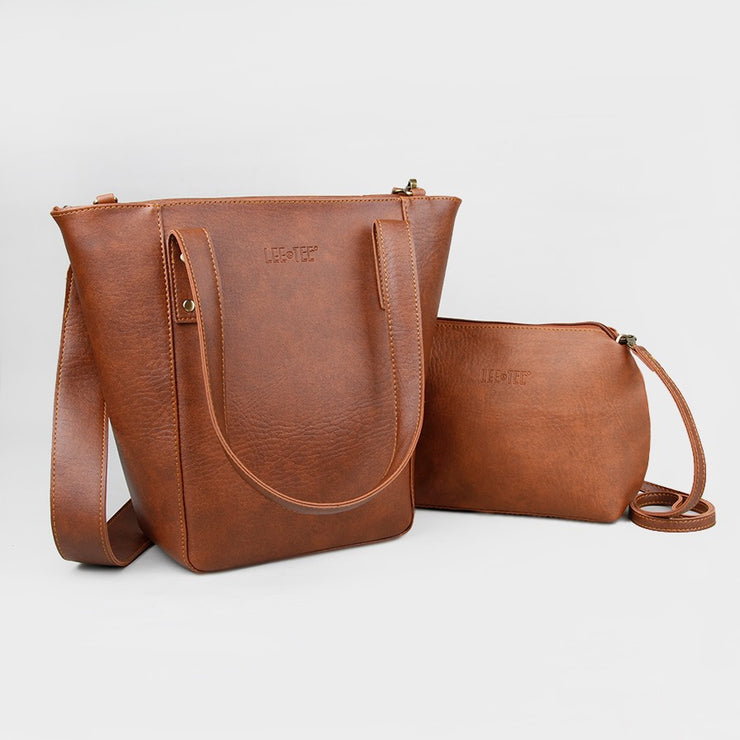 Combo Sanias Handmade Leather Shoulder Bag + Sling Bag