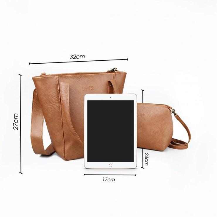 Combo Sanias Handmade Leather Shoulder Bag + Sling Bag