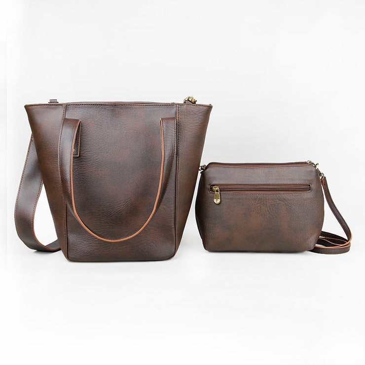 Combo Sanias Handmade Leather Shoulder Bag + Sling Bag