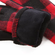 RED BUFFALO CHECK LADIES WINTER GLOVES