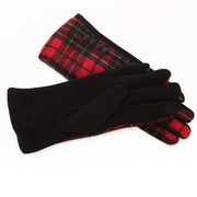 RED TARTAN LADIES WINTER GLOVES
