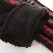 RED TARTAN LADIES WINTER GLOVES