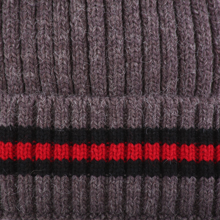 Pom Pom Toque w/ Red Stripe