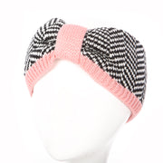 Black & White Chevron w/ Pink Trim Headband