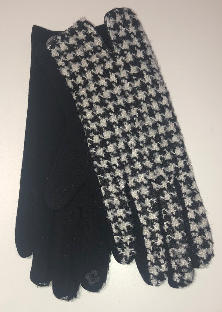 GLOVES-CLASSIC HOUNDSTOOTH LADIES WINTER GLOVES