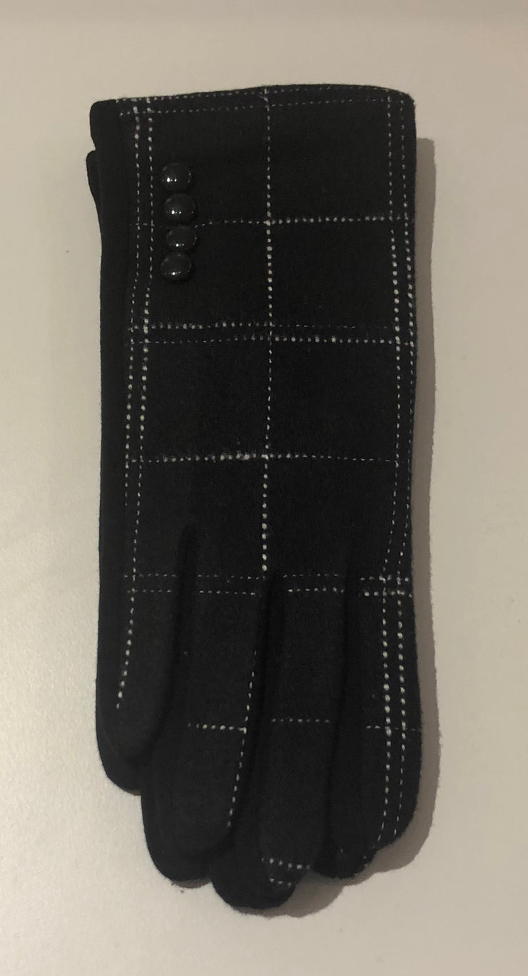 Ladies Winter Gloves - Windowpane Stitch