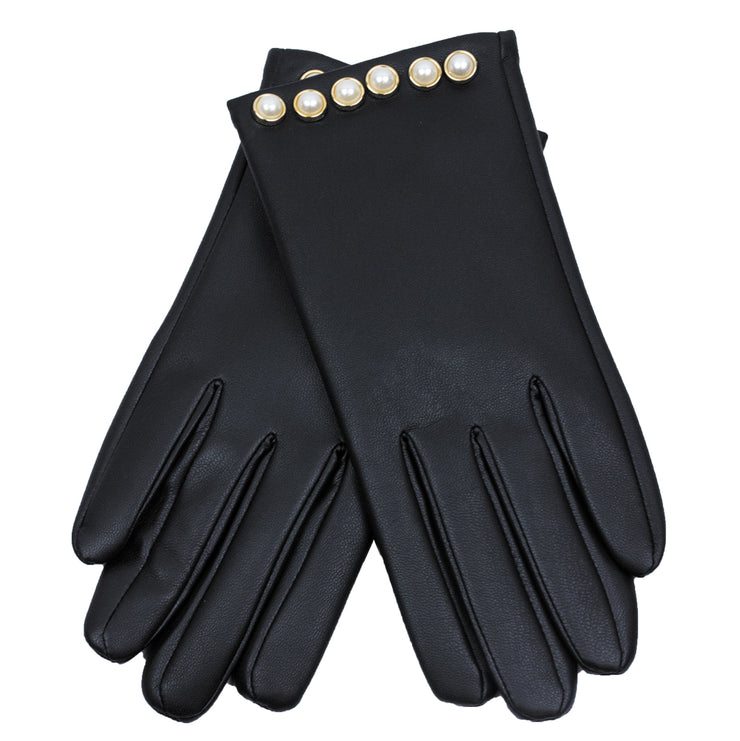 Ladies Gloves W/ Pearl Details