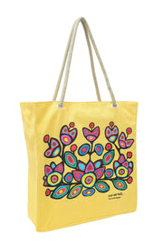 Norval Morrisseau Floral on Yellow Eco-Bag