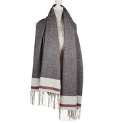 Oversized Mix Grey Scarf w/ Tassels