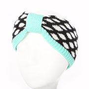 Black & White Dots w/ Mint Trim Headband