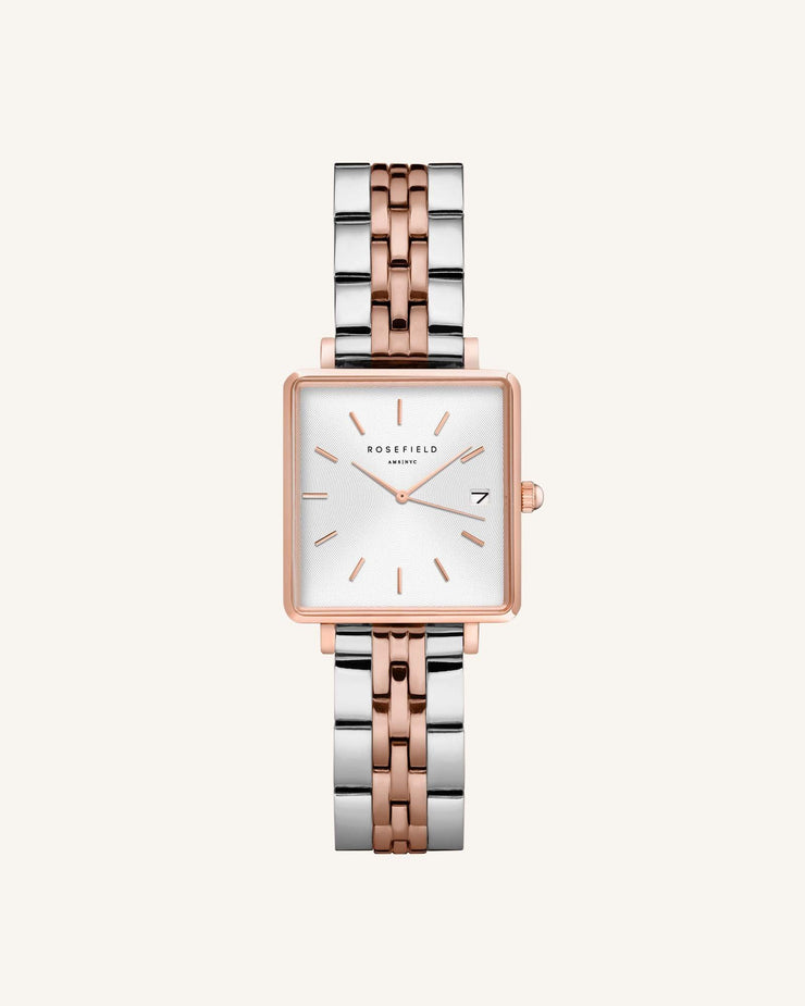 The Boxy XS White Silver Rose Gold Duo (QMWSSR-Q024)
