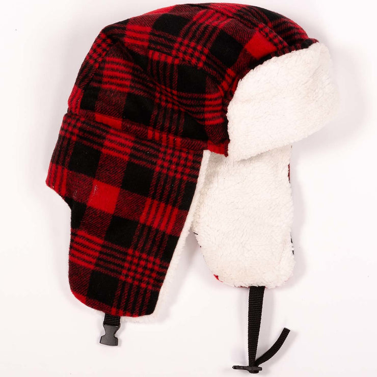 Red Checkered Canada Trapper Hat