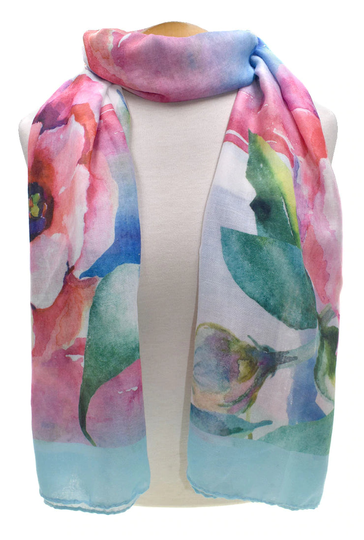 Scarf-Watercolor Flower