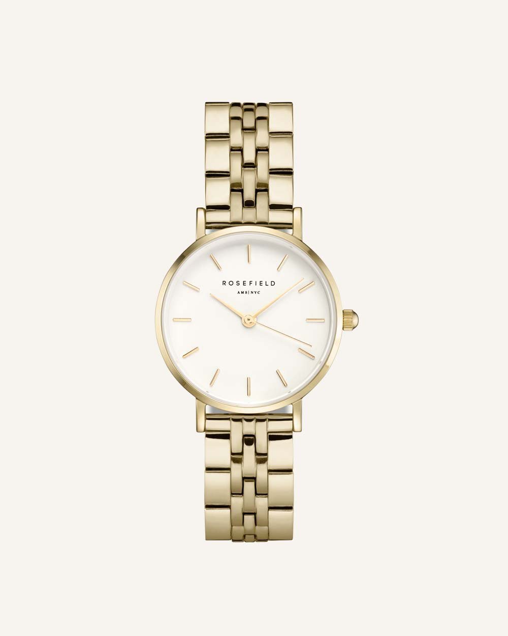 Rosefield The Small Edit White Steel Gold Watch Selena