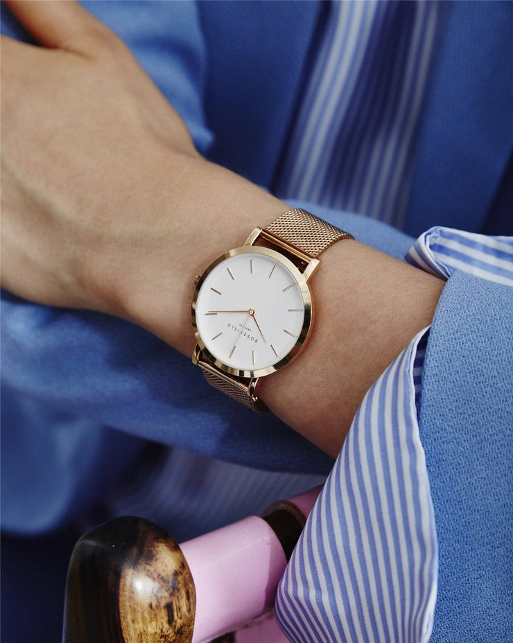 The Mercer White Rose Gold watch( MWR-M42)