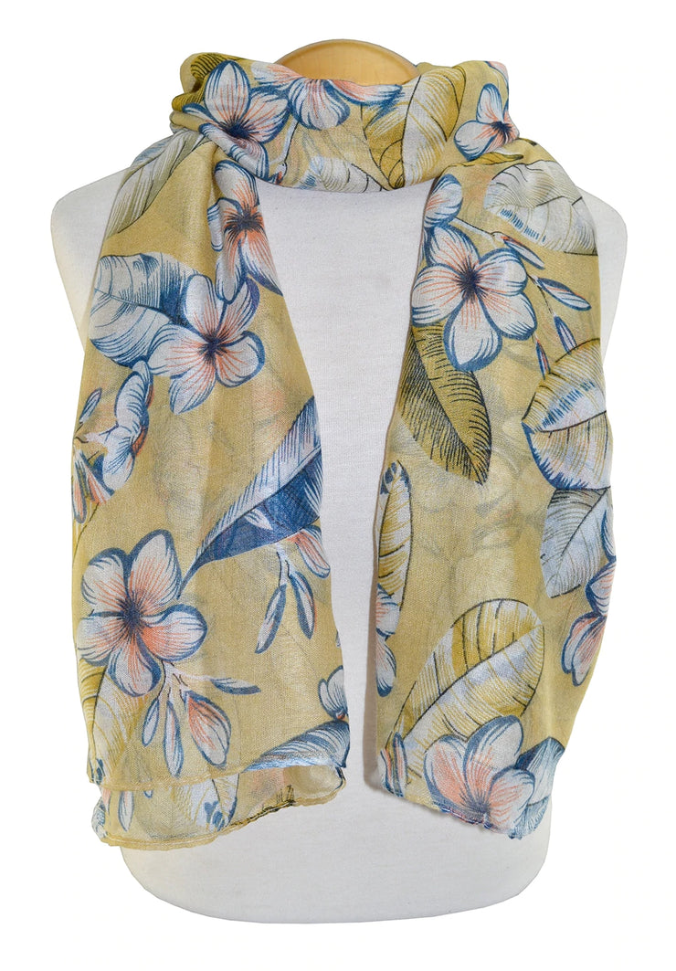 SCARF - FLOWER-YELLOW
